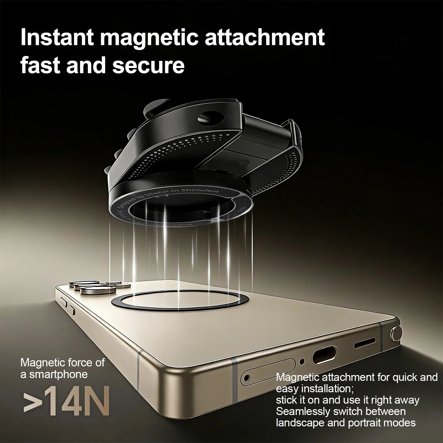 Tripod for Iphone & Magnetic Phone Mount, 360° Foldable Suction Cup Stand Holder for Content Creators Flexible Stand for Iphone 17/16/15/14/13/12 & All Phones, 180°Adjustable Phone Side Mount for Monitors for Tesla (Black)