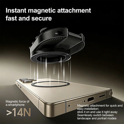 Tripod for Iphone & Magnetic Phone Mount, 360° Foldable Suction Cup Stand Holder for Content Creators Flexible Stand for Iphone 17/16/15/14/13/12 & All Phones, 180°Adjustable Phone Side Mount for Monitors for Tesla (Black)