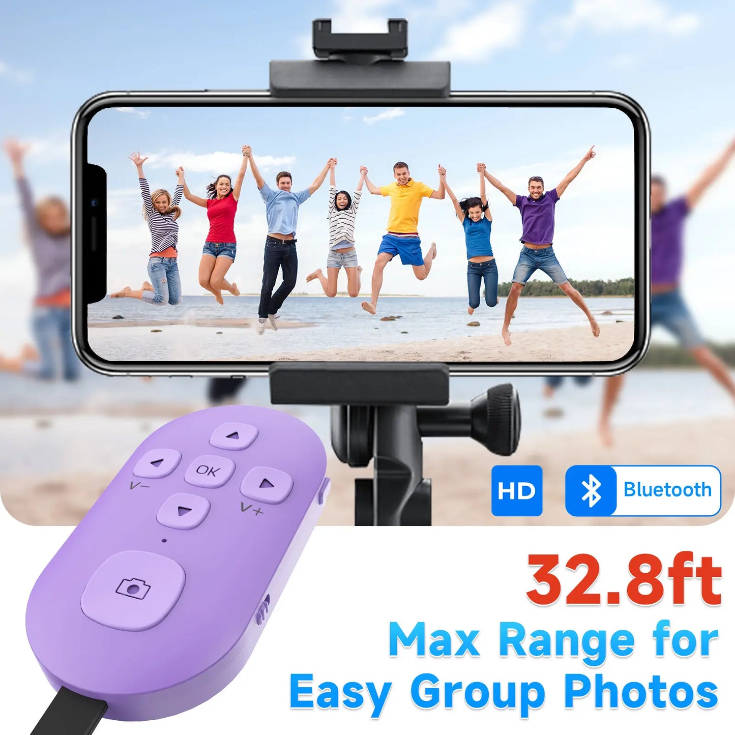 SEANCHEER R1 Tiktok Scrolling Remote Control for Phone, Page Turner for Kindle App, Camera Shutter Controller for Photo and Video, Connect via Bluetooth, USB-C Charging