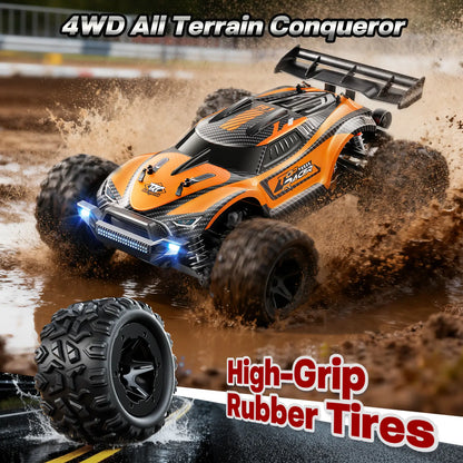 High Speed Remote Control Car 1:18 Carbon Brush RC Shark Design with USB Cable & Battery 2S/3S Motor 20 Mph/27 Mph All-Terrain Stunts Kids Gift
