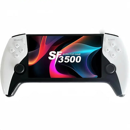 SF3500 Retro Handheld Game Console - Performance Upgrade: a Handheld Game Console Made for Gaming with a HD 5.5-Inch IPS Screen, Featuring Multiple Games, Classic Video Game Support for TV Connection, 14+ Emulators, and 5-Hour Battery Life.