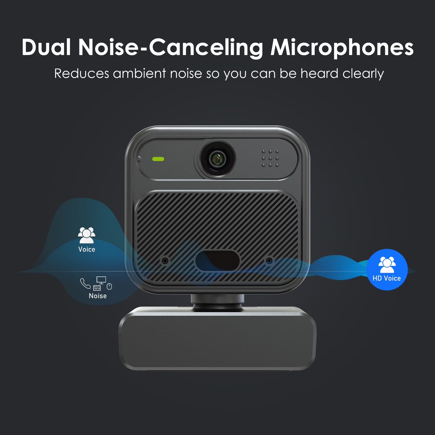 4K EPTZ Webcam with Zoom Remote, Privacy Cover, Tripod, Dual Microphones for Streaming & Conference