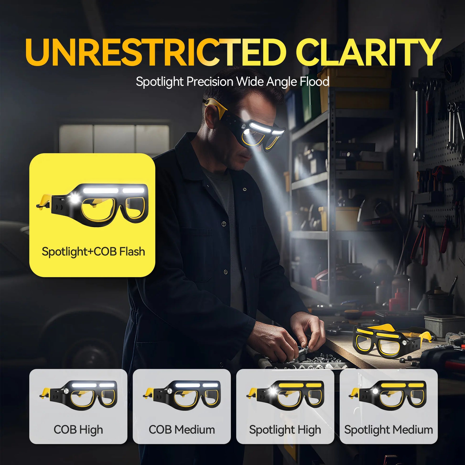 Rechargeable LED Headlamp, Outdoor Kit, for Running, Camping, Outdoor Activities, Night Work, and Repairs, Dust-Proof Lens, USB-C Charging, Multifunctional High-Lumen Flashlight