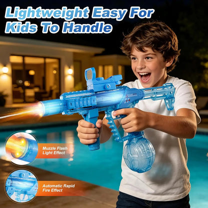 Zrunbo Electric Water Gun for Kids & Adults – Automatic Water Blaster with LED Flame Effect, 28-32 FT Long Range Water Blasters for Kids Adults Outdoor Summer Swimming Pool Game Toys Birthday Gift Outdoorfun Summervibes