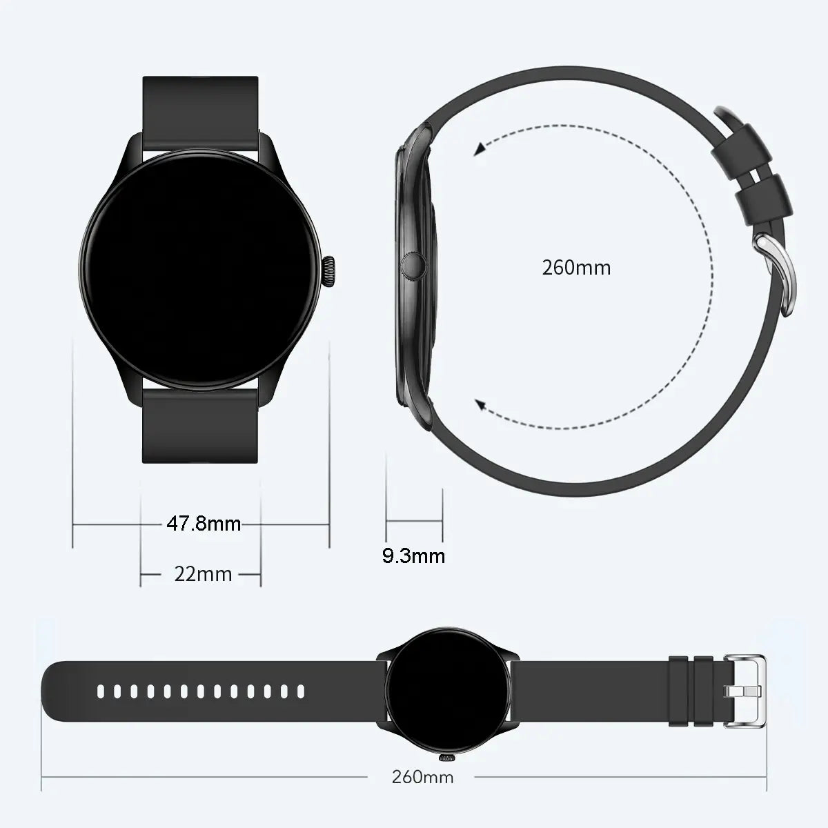 New Female Smartwatch, 1.53-Inch Full-Touchscreen Fitness Tracker, Capable of Answering Calls, Heart Rate and Blood Oxygen Monitor, IP68 Waterproof, Sleep and Activity Tracking Smartwatch, Compatible with Iphone and Android Phones, Fan