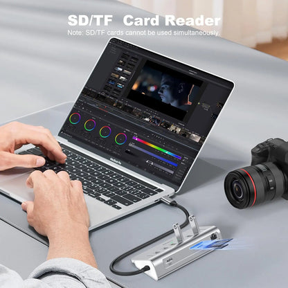 Intpw P9R PRO 10-In-1 USB C Docking Station 10Gbps 4K@60Hz HDMI Ethernet 100W PD SD TF for Laptop Iphone 17 Mac
