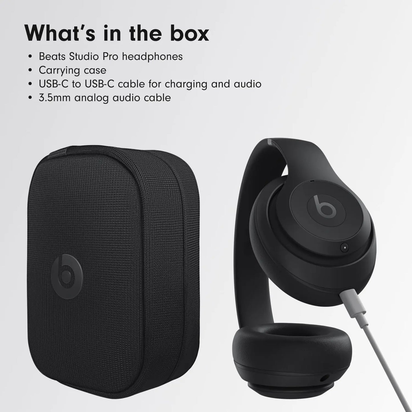 Beats Studio Pro - Premium Wireless Over-Ear Headphones- up to 40-Hour Battery Life, Active Noise Cancelling, USB-C Lossless Audio, Apple & Android Compatible - Black