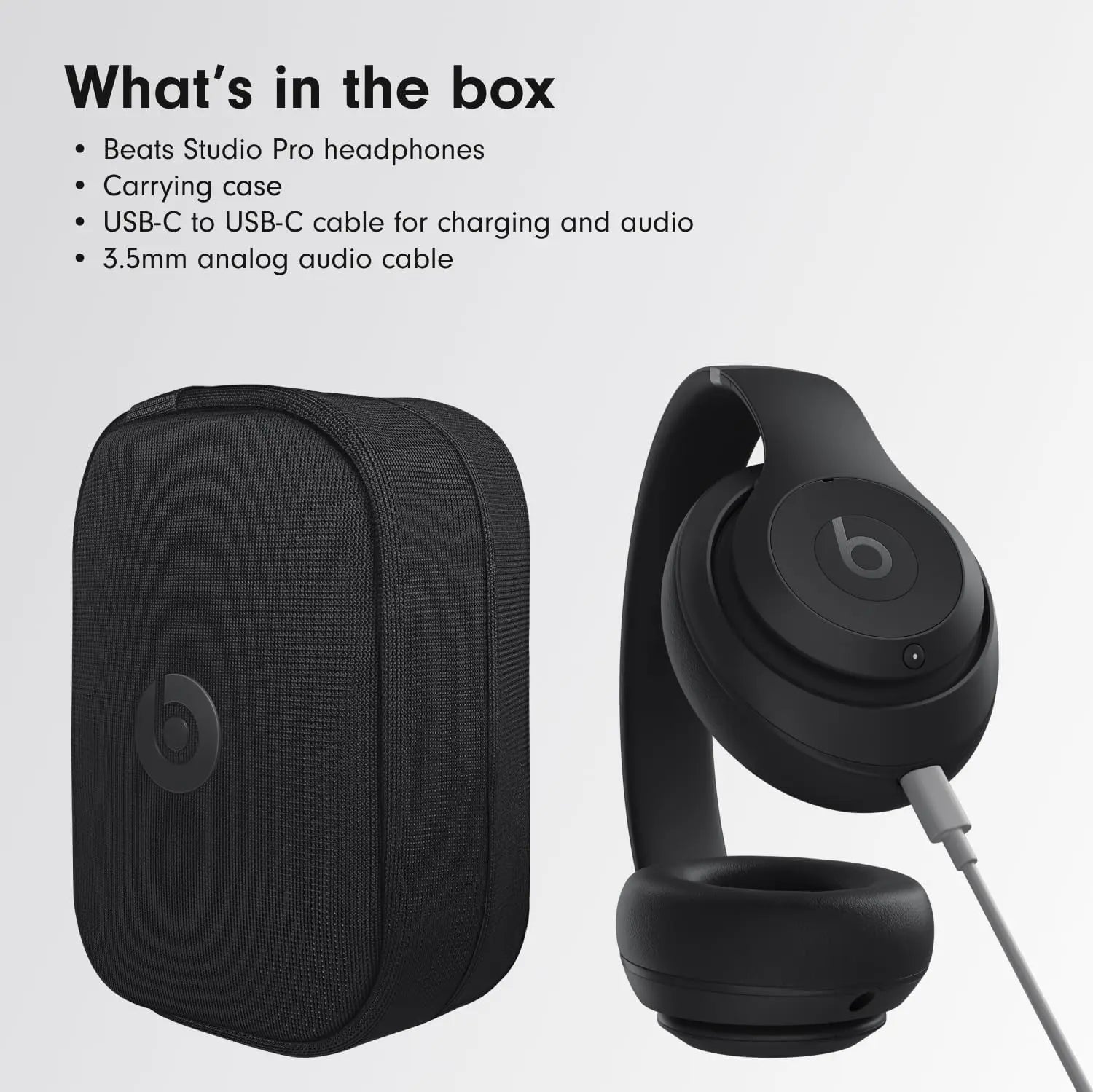 Beats Studio Pro - Premium Wireless Over-Ear Headphones- up to 40-Hour Battery Life, Active Noise Cancelling, USB-C Lossless Audio, Apple & Android Compatible - Black