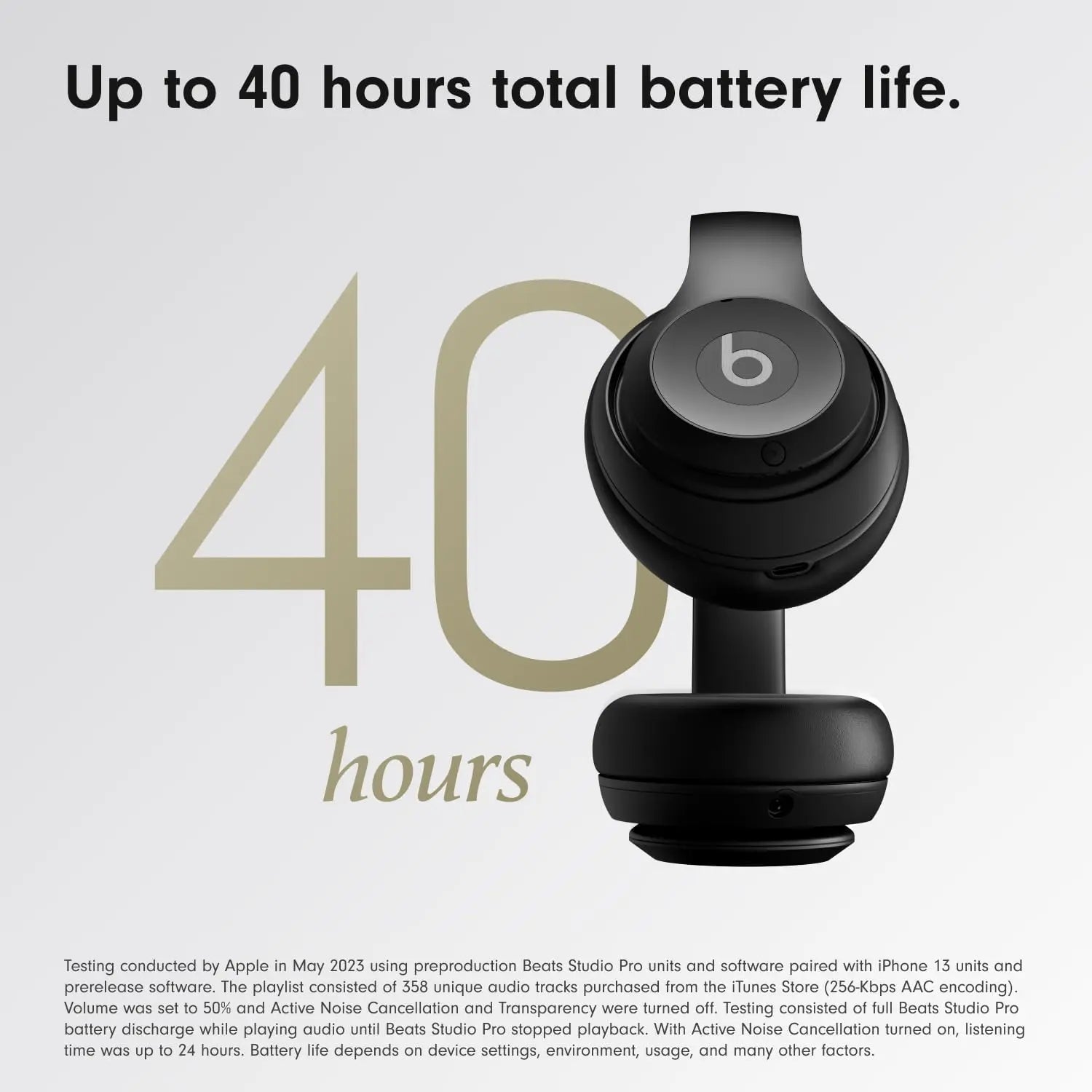 Beats Studio Pro - Premium Wireless Over-Ear Headphones- up to 40-Hour Battery Life, Active Noise Cancelling, USB-C Lossless Audio, Apple & Android Compatible - Black