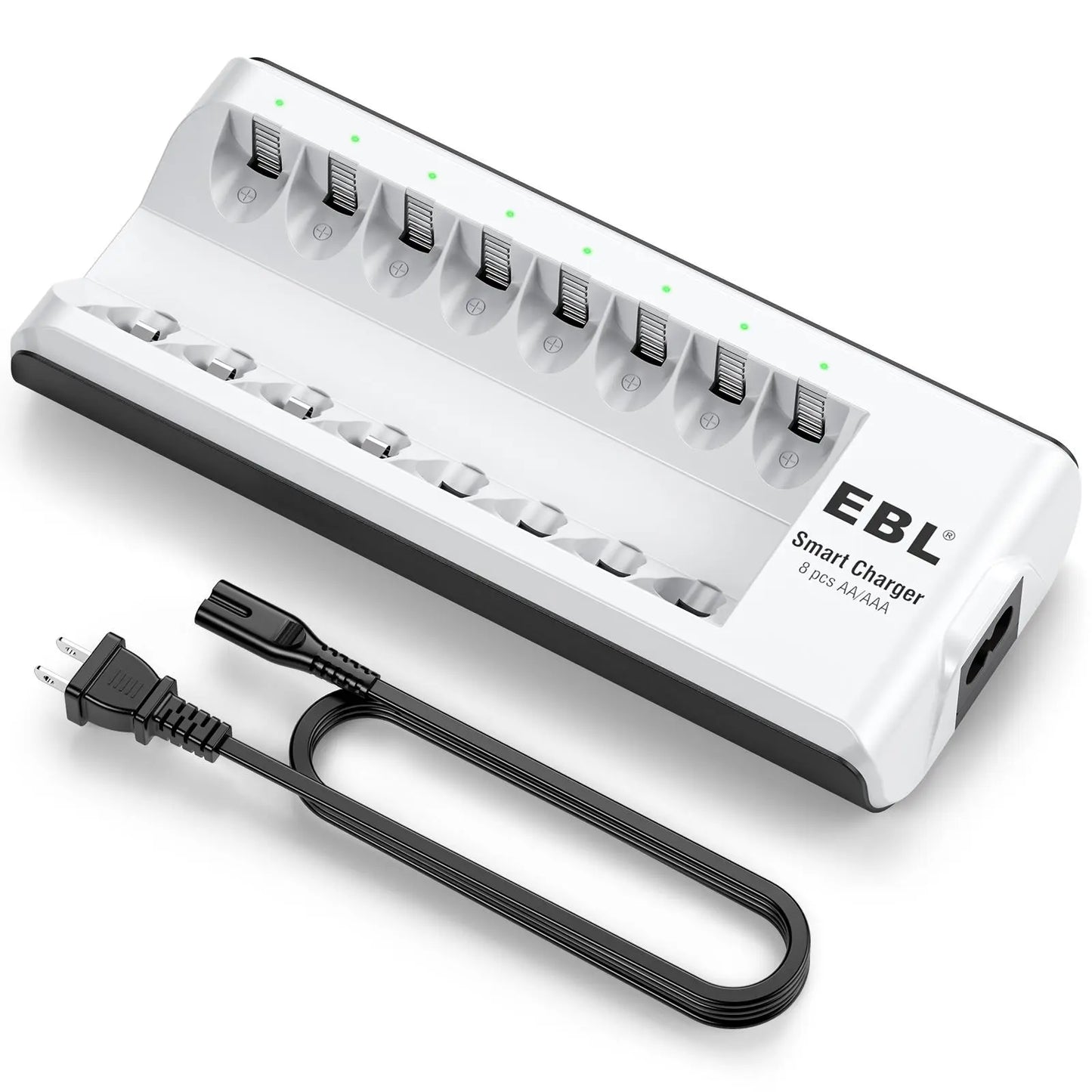 EBL AA AAA Rechargeable Batteries with Upgraded 808 Individual Charger, 1.2V 2800Mah Double a Batteries,Long Lasting Recharerble AA AAA Ni-Mh Battery with Integrated Charing Storage Box